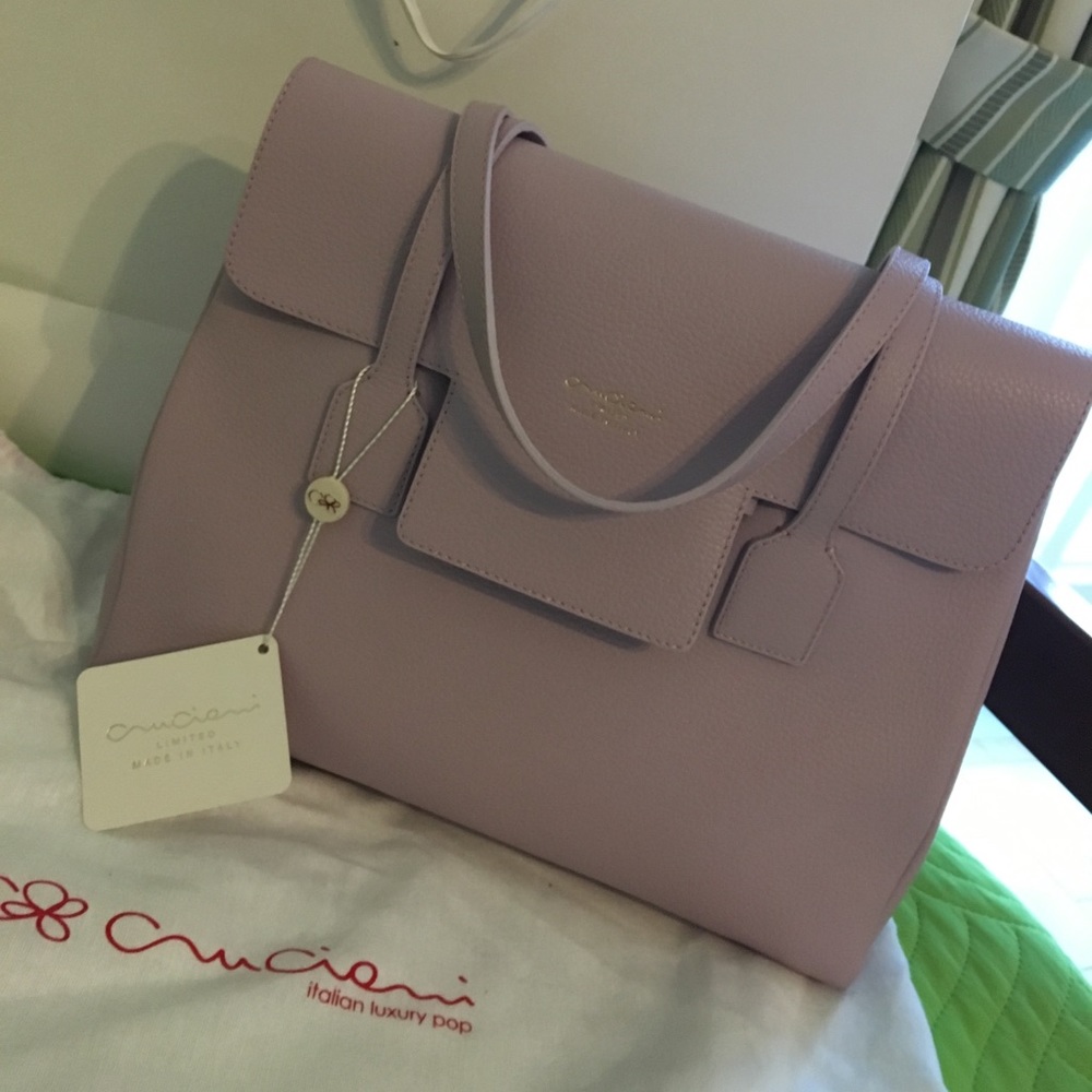 Cruciani lavender leather bag